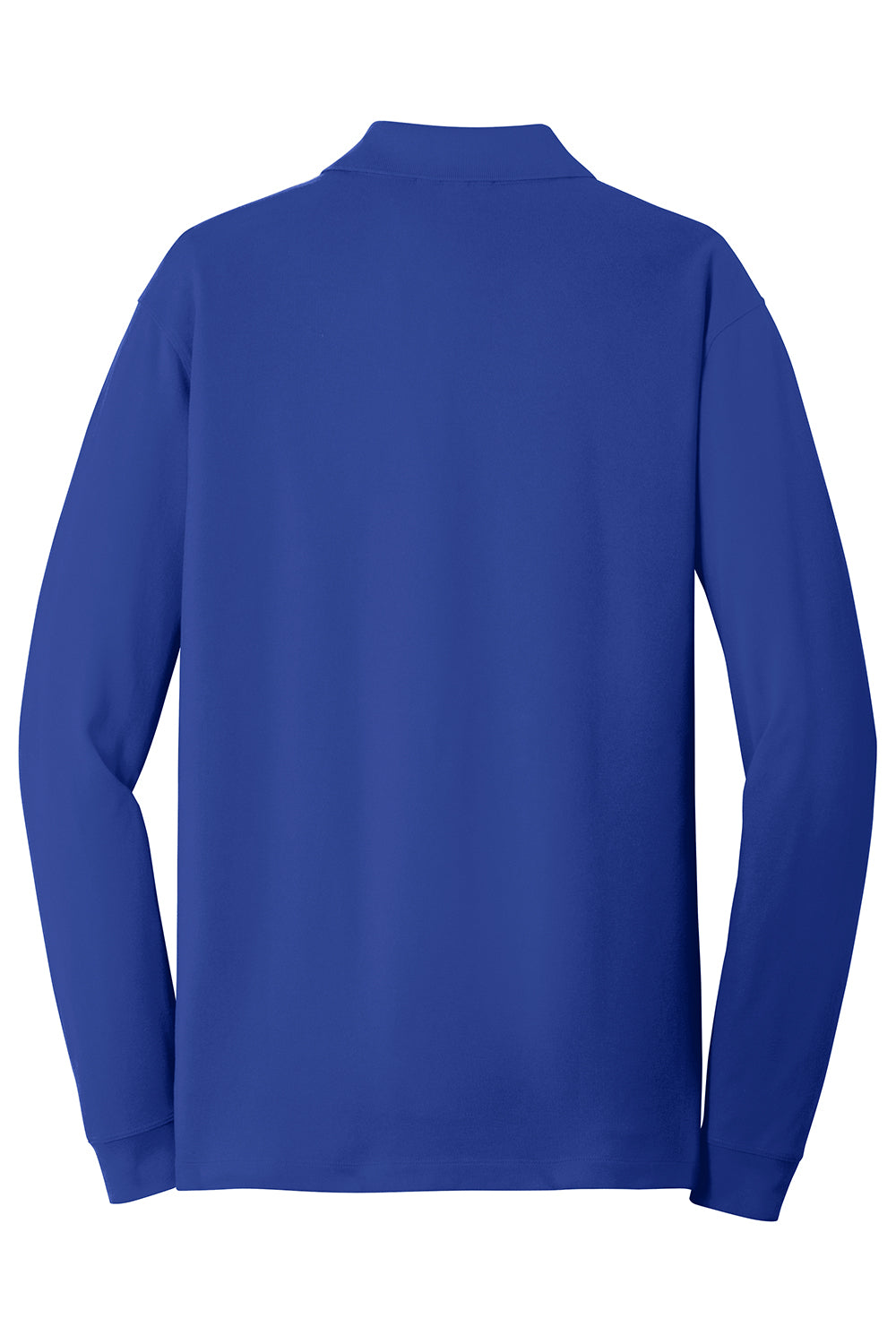 Port Authority K8000LS Mens Wrinkle Resistant Long Sleeve Polo Shirt True Royal Blue Flat Back