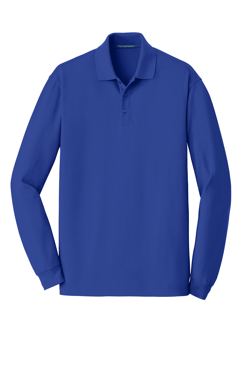 Port Authority K8000LS Mens Wrinkle Resistant Long Sleeve Polo Shirt True Royal Blue Flat Front