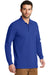 Port Authority K8000LS Mens Wrinkle Resistant Long Sleeve Polo Shirt True Royal Blue Model 3q