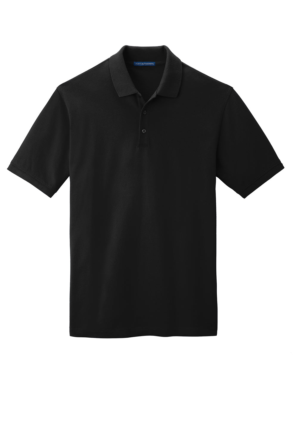 Port Authority K8000/TK8000 Mens Wrinkle Resistant Short Sleeve Polo Shirt Black Flat Front