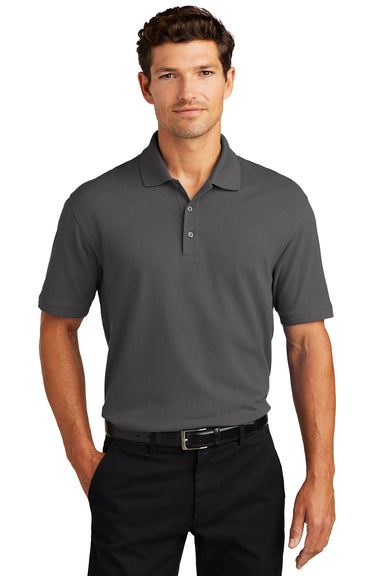 Port Authority K8000/TK8000 Mens Wrinkle Resistant Short Sleeve Polo Shirt Sterling Grey Model Front