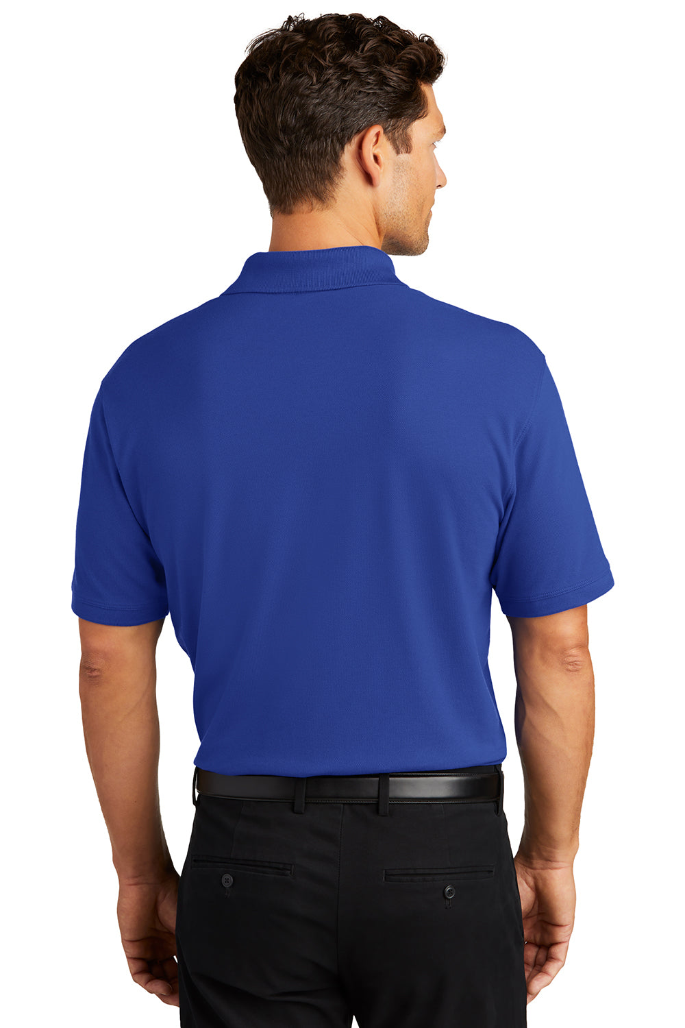 Port Authority K8000/TK8000 Mens Wrinkle Resistant Short Sleeve Polo Shirt True Royal Blue Model Back