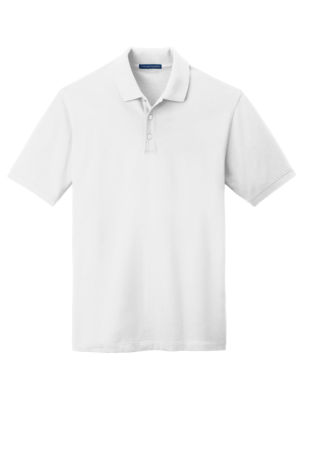 Port Authority K8000/TK8000 Mens Wrinkle Resistant Short Sleeve Polo Shirt White Flat Front