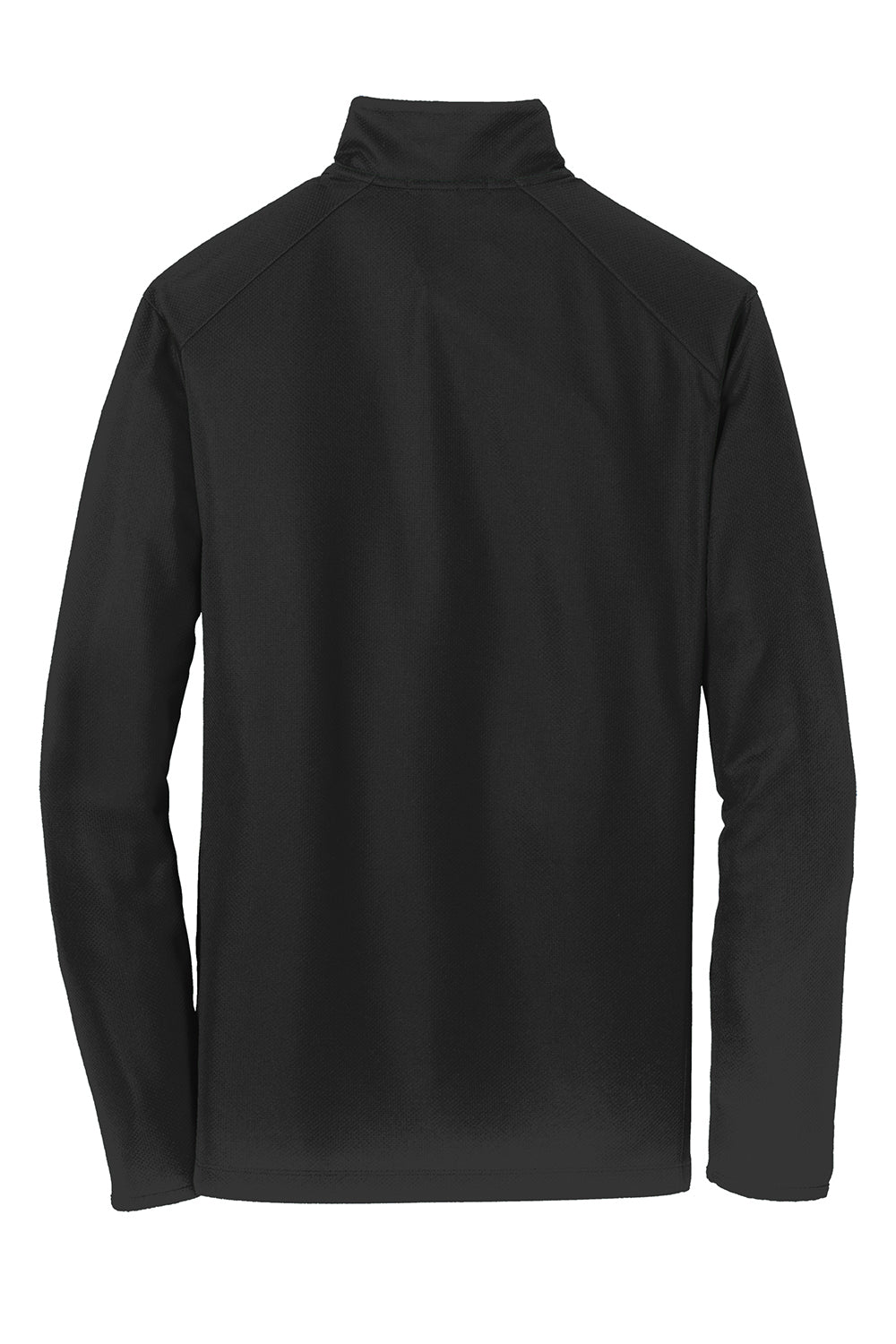 Port Authority K806 Mens Moisture Wicking 1/4 Zip Sweatshirt Black Flat Back