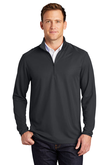 Port Authority K806 Mens Moisture Wicking 1/4 Zip Sweatshirt Battleship Grey Model Front