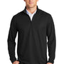 Port Authority Mens Moisture Wicking 1/4 Zip Sweatshirt - Black