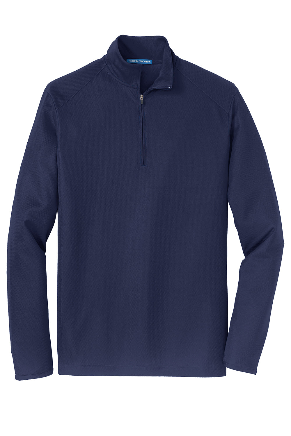 Port Authority K806 Mens Moisture Wicking 1/4 Zip Sweatshirt True Navy Blue Flat Front