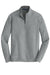 Port Authority K807 Mens 1/4 Zip Long Sleeve Sweater Heather Medium Grey Flat Front