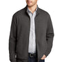 Port Authority Mens Interlock Full Zip Jacket - Heather Charcoal Grey/Heather Medium Grey