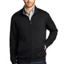 Port Authority Mens Interlock Full Zip Jacket - Deep Black/Heather Charcoal Grey