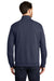 Port Authority K809 Mens Interlock Full Zip Jacket Heather Estate Blue/Heather Charcoal Grey Model Back