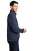 Port Authority K809 Mens Interlock Full Zip Jacket Heather Estate Blue/Heather Charcoal Grey Model Side