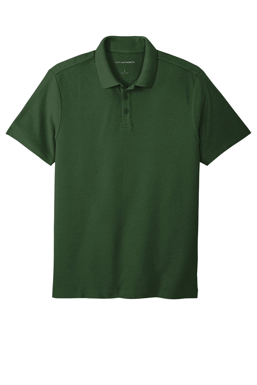 Port Authority K810 Mens React SuperPro Snag Resistant Short Sleeve Polo Shirt Dark Green Flat Front