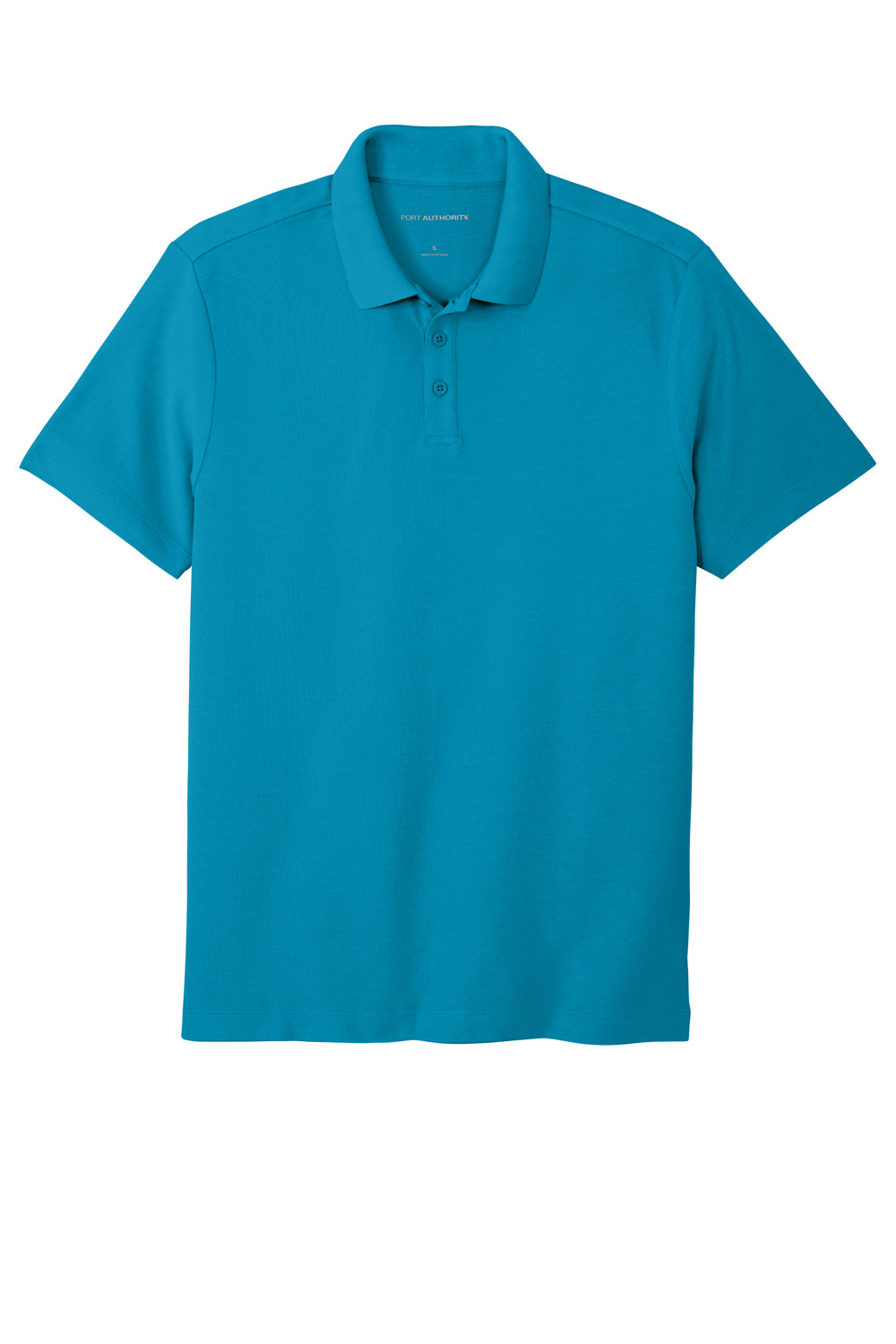 Port Authority K810 Mens React SuperPro Snag Resistant Short Sleeve Polo Shirt Parcel Blue Flat Front