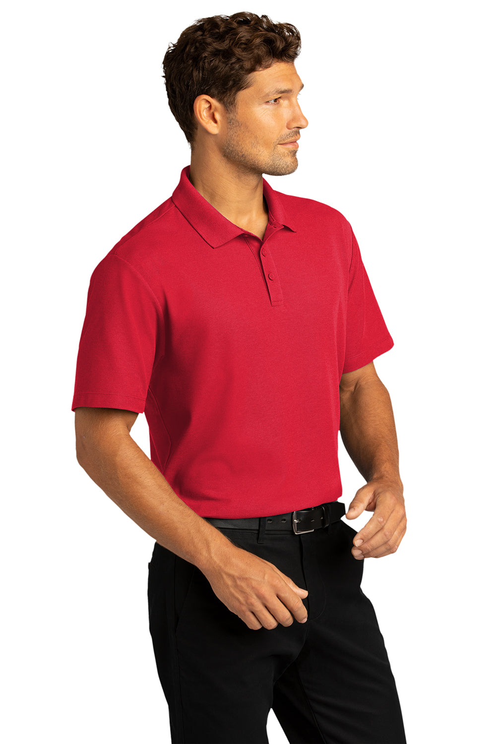 Port Authority K810 Mens React SuperPro Snag Resistant Short Sleeve Polo Shirt Rich Red Model 3q