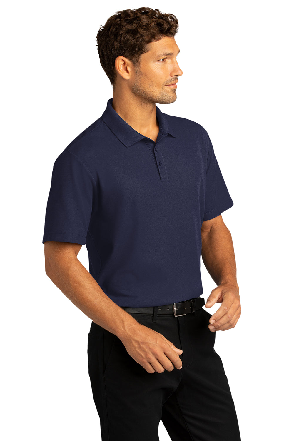 Port Authority K810 Mens React SuperPro Snag Resistant Short Sleeve Polo Shirt True Navy Blue Model 3q