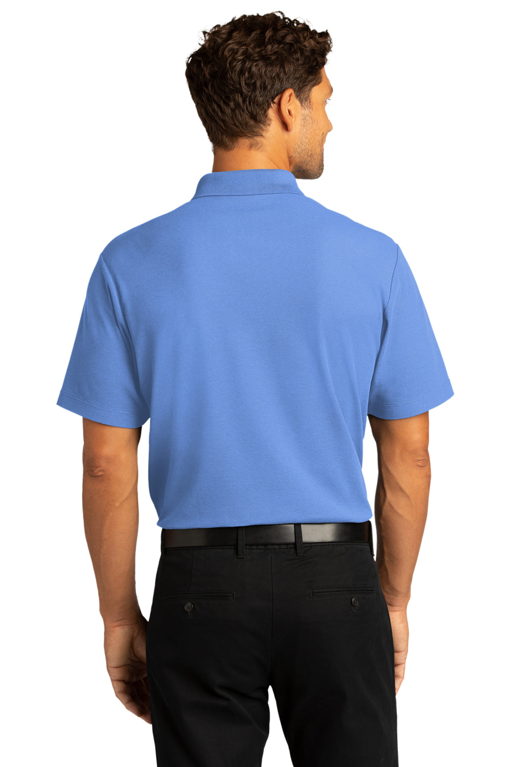 Port Authority K810 Mens React SuperPro Snag Resistant Short Sleeve Polo Shirt Ultramarine Blue Model Back