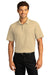 Port Authority K810 Mens React SuperPro Snag Resistant Short Sleeve Polo Shirt Wheat Model Front