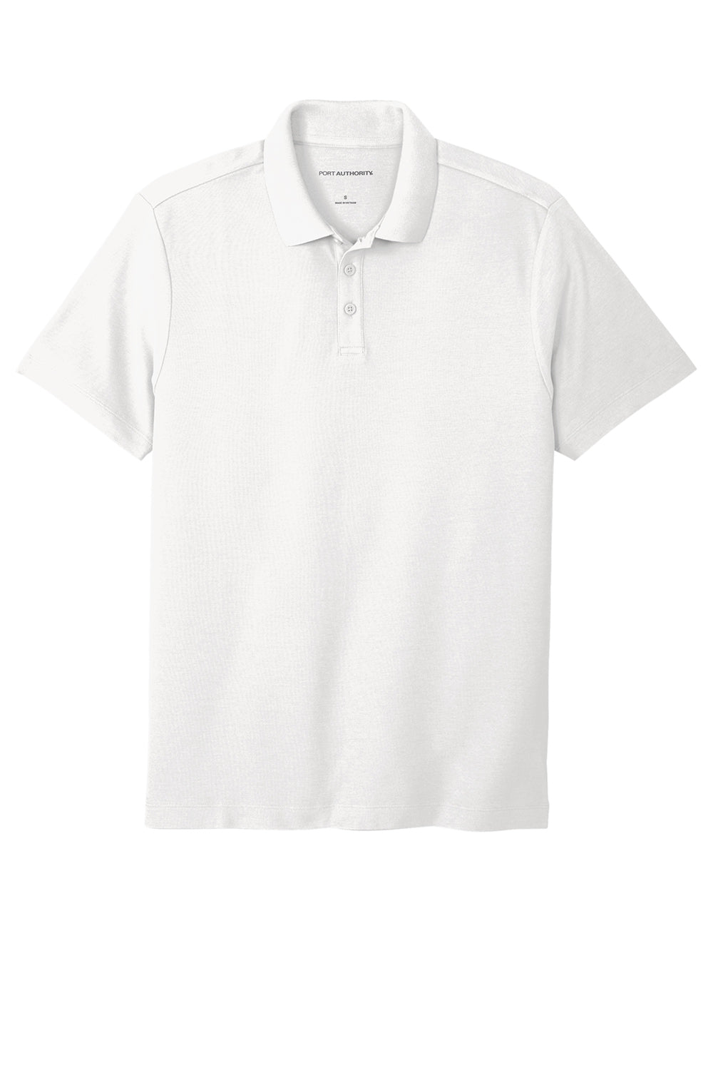 Port Authority K810 Mens React SuperPro Snag Resistant Short Sleeve Polo Shirt White Flat Front