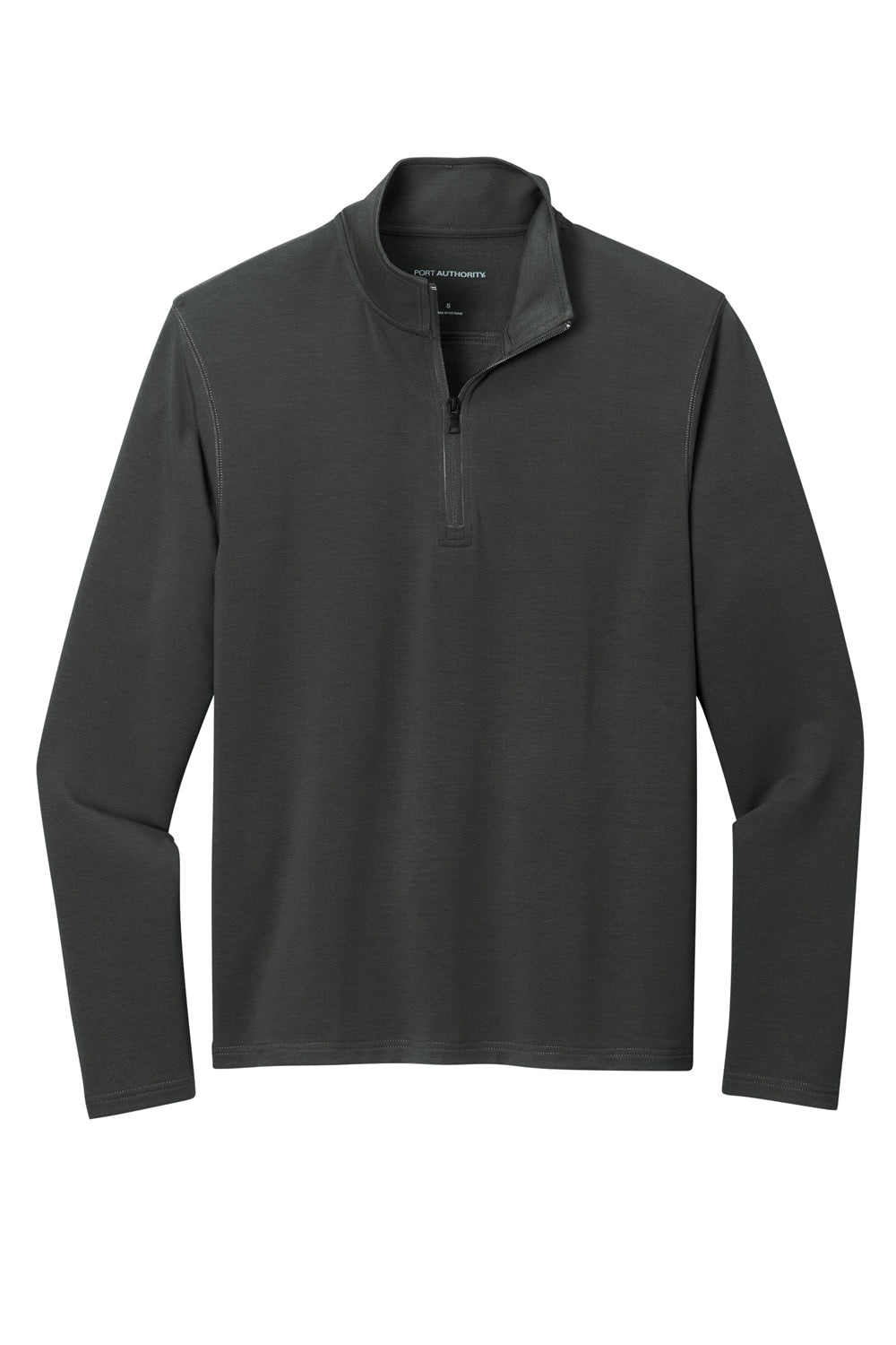 Port Authority K825 Mens Microterry Snag Resistant 1/4 Zip Sweatshirt Charcoal Grey Flat Front