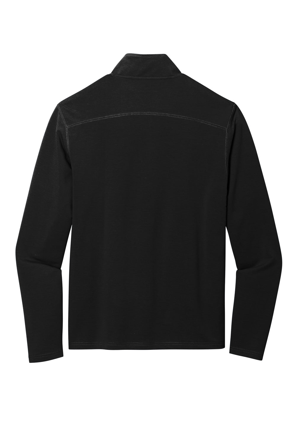 Port Authority K825 Mens Microterry Snag Resistant 1/4 Zip Sweatshirt Deep Black Flat Back