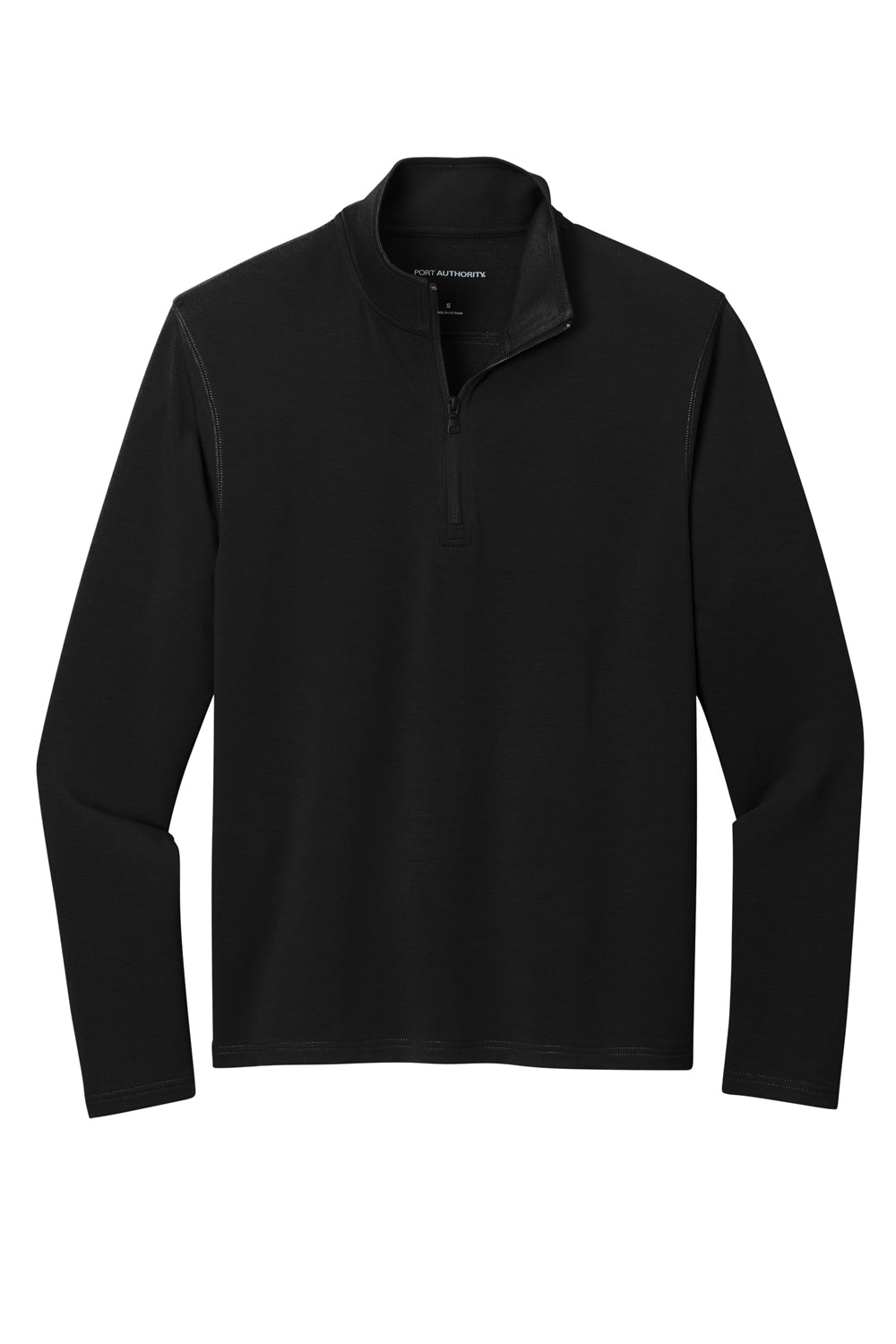 Port Authority K825 Mens Microterry Snag Resistant 1/4 Zip Sweatshirt Deep Black Flat Front