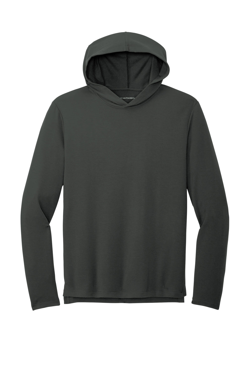 Port Authority K826 Mens Microterry Snag Resistant Hooded Sweatshirt Hoodie Charcoal Grey Flat Front