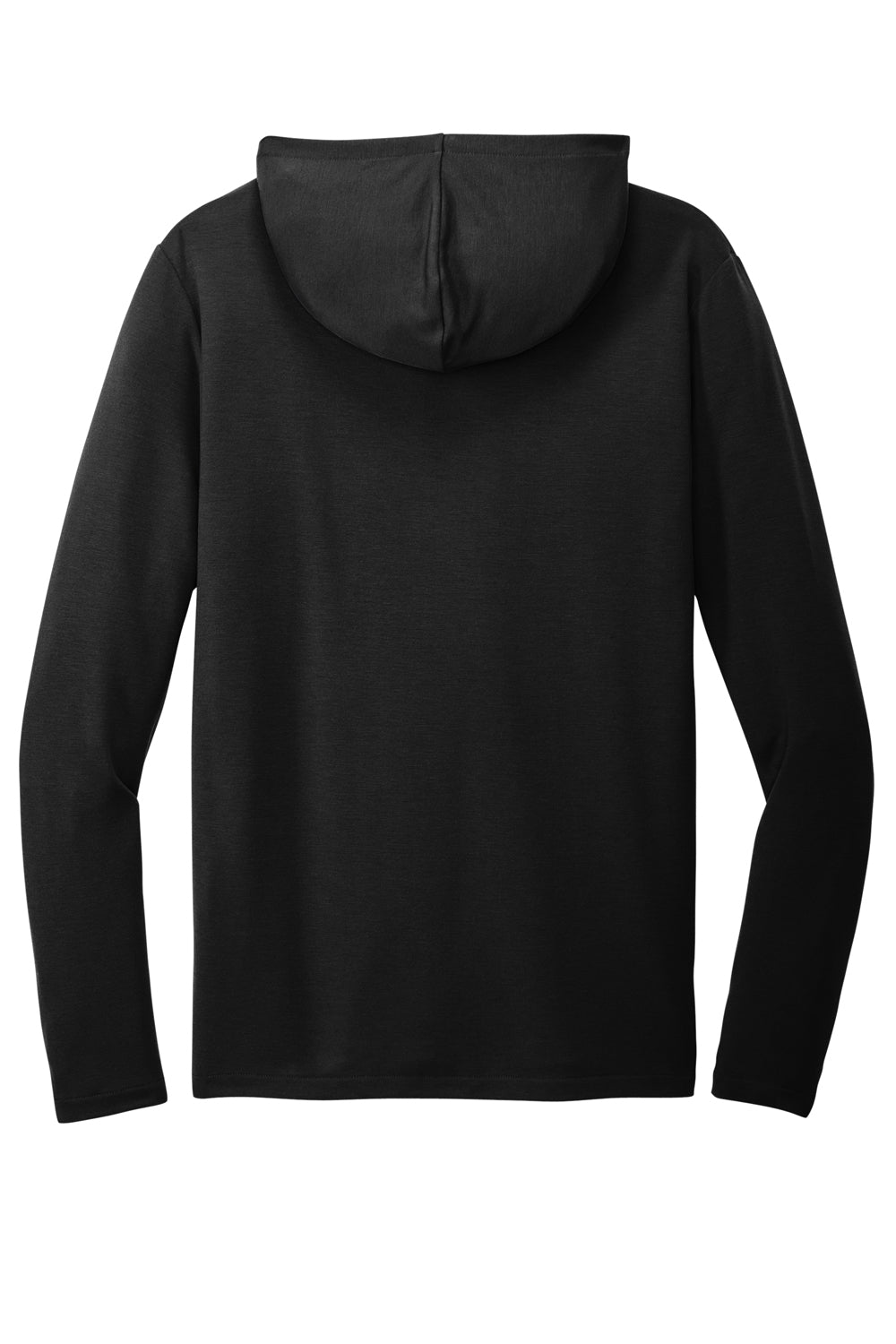 Port Authority K826 Mens Microterry Snag Resistant Hooded Sweatshirt Hoodie Deep Black Flat Back