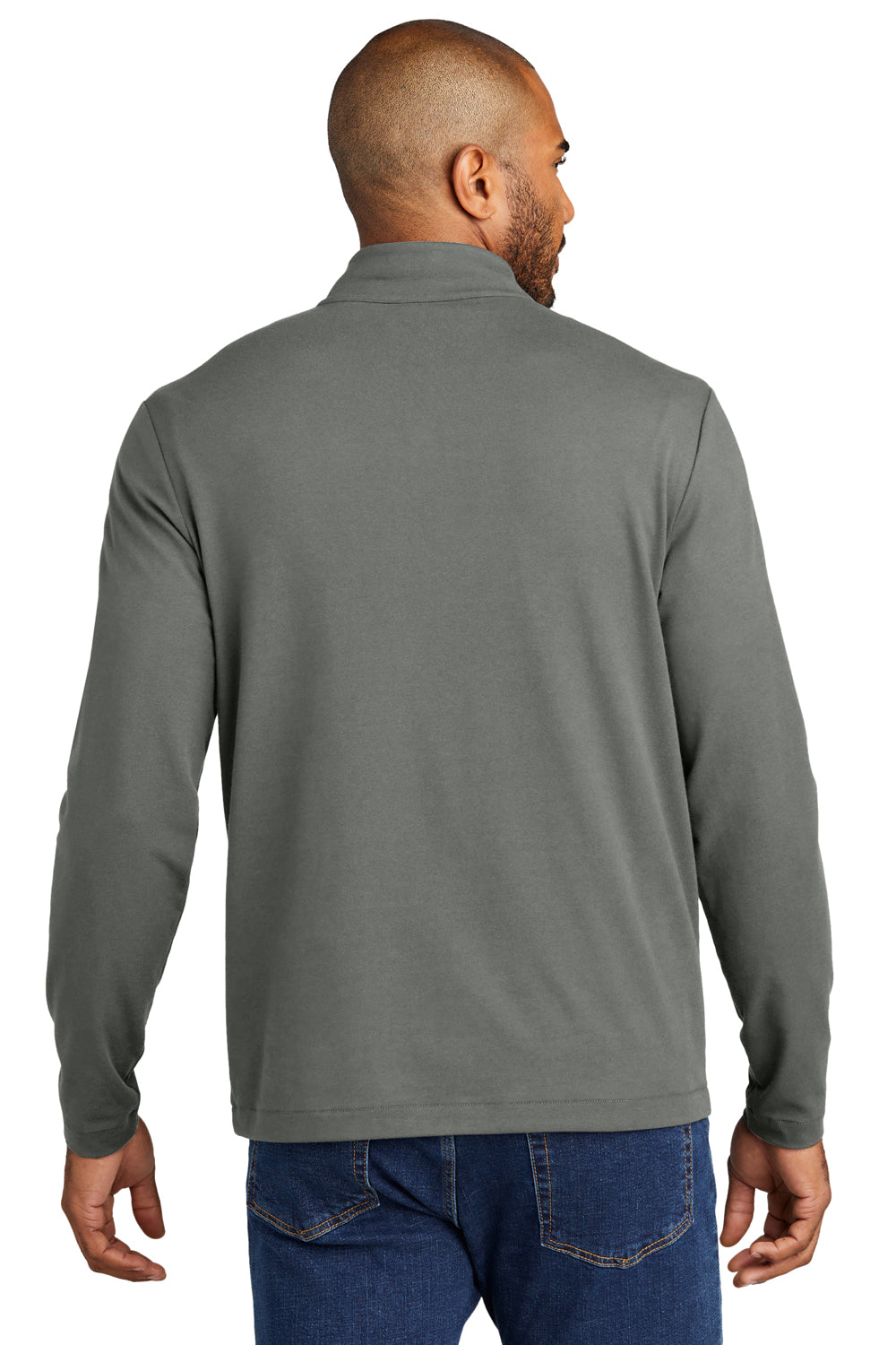 Port Authority K829 Mens Fairway 1/4 Zip Sweatshirt Shadow Grey Model Back