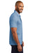 Port Authority K830 Mens Fine Pique Moisture Wicking Short Sleeve Polo Shirt Heather Aegean Blue Model Side