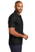 Port Authority K830 Mens Fine Pique Moisture Wicking Short Sleeve Polo Shirt Heather Black Model Side