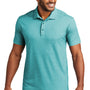 Port Authority Mens Fine Pique Moisture Wicking Short Sleeve Polo Shirt - Heather Dark Teal