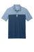 Port Authority K831 Mens Fine Pique Blocked Moisture Wicking Short Sleeve Polo Shirt Heather Aegean Blue Flat Front