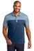 Port Authority K831 Mens Fine Pique Blocked Moisture Wicking Short Sleeve Polo Shirt Heather Aegean Blue Model Front