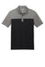 Port Authority K831 Mens Fine Pique Blocked Moisture Wicking Short Sleeve Polo Shirt Deep Black/Heather Charcoal Grey Flat Front