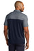 Port Authority K831 Mens Fine Pique Blocked Moisture Wicking Short Sleeve Polo Shirt River Navy Blue/Heather River Navy Blue Model Back