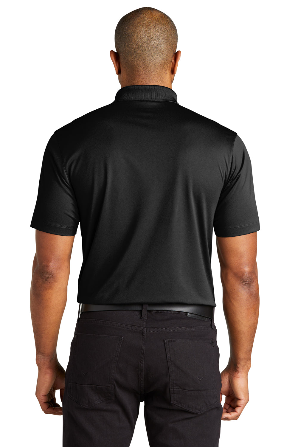 Port Authority K863 Mens C-Free Performance Moisture Wicking Short Sleeve Polo Shirt Deep Black Model Back