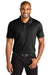 Port Authority K863 Mens C-Free Performance Moisture Wicking Short Sleeve Polo Shirt Deep Black Model Front