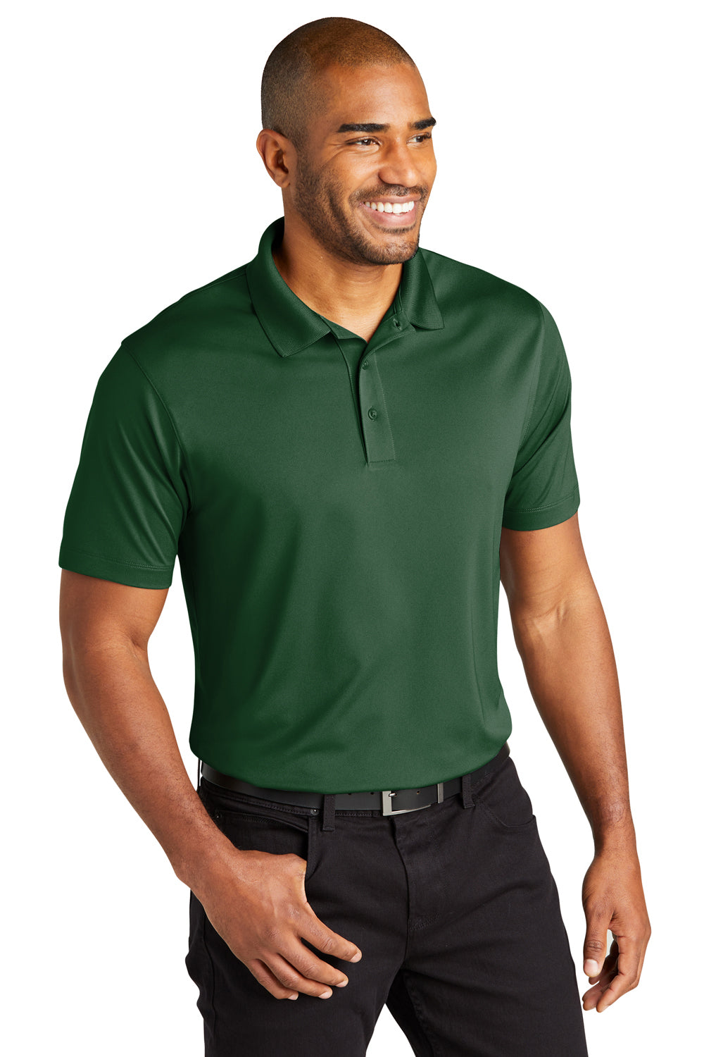 Port Authority K863 Mens C-Free Performance Moisture Wicking Short Sleeve Polo Shirt Forest Green Model 3q