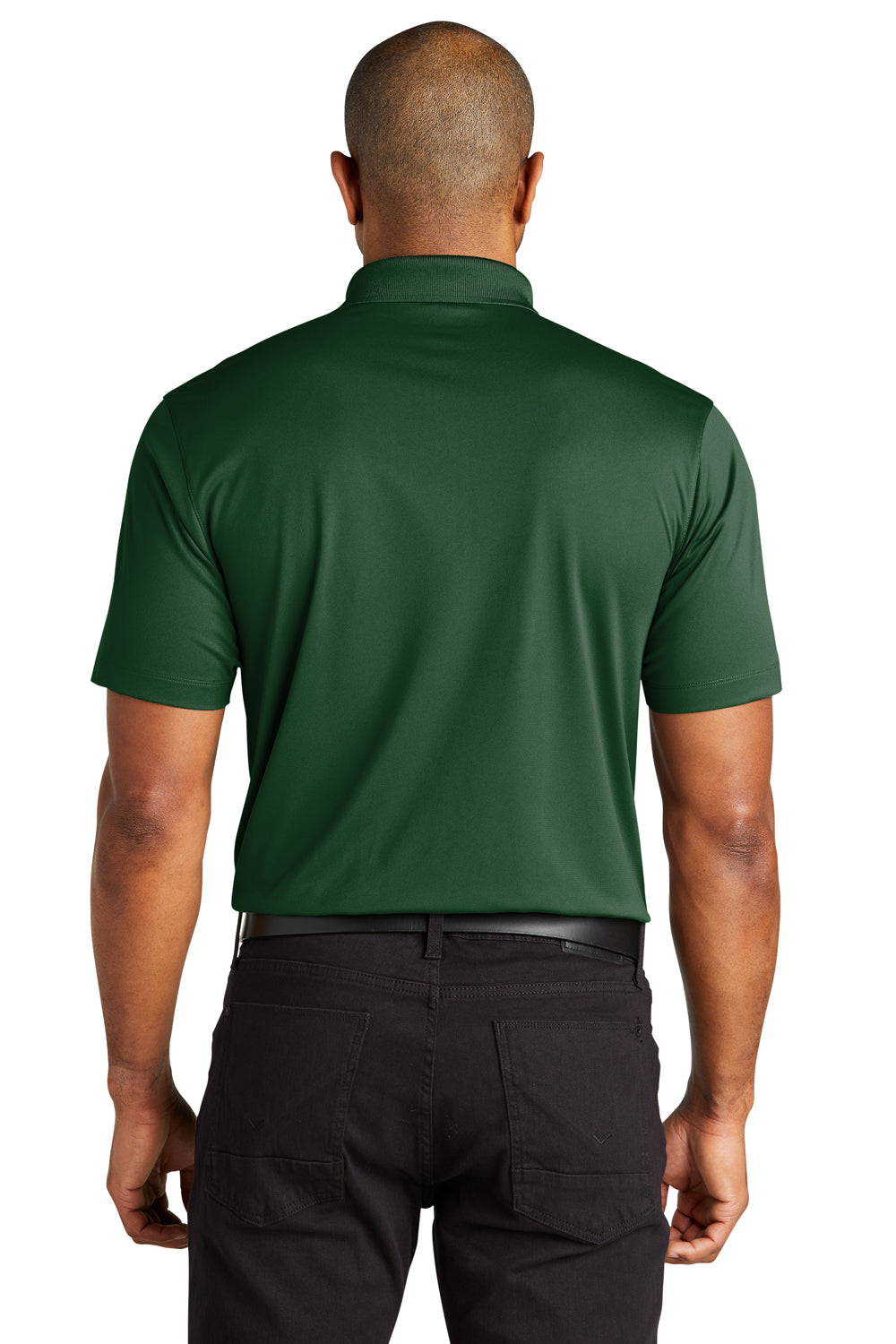 Port Authority K863 Mens C-Free Performance Moisture Wicking Short Sleeve Polo Shirt Forest Green Model Back