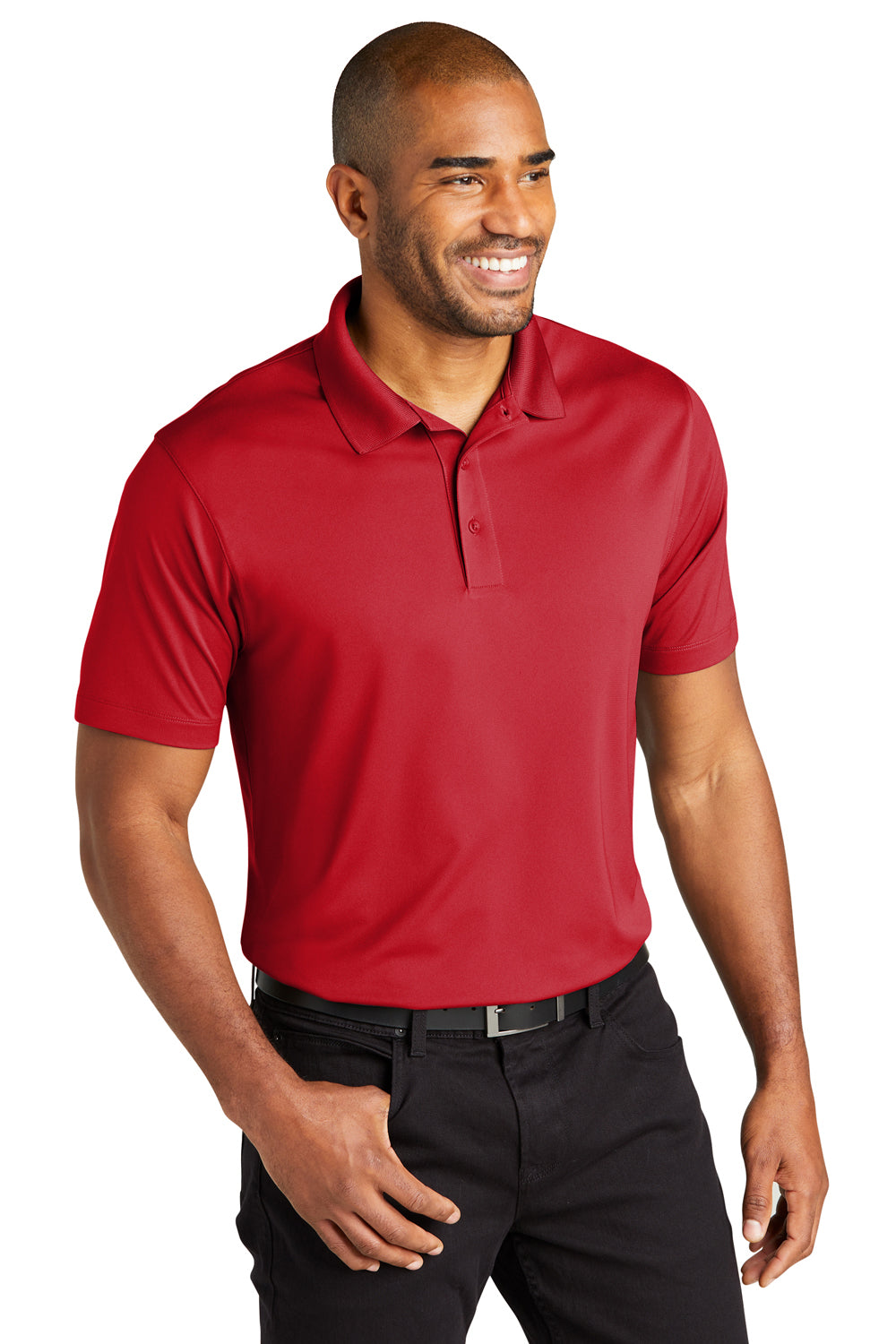 Port Authority K863 Mens C-Free Performance Moisture Wicking Short Sleeve Polo Shirt Rich Red Model 3q