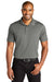 Port Authority K863 Mens C-Free Performance Moisture Wicking Short Sleeve Polo Shirt Smoke Grey Model Front