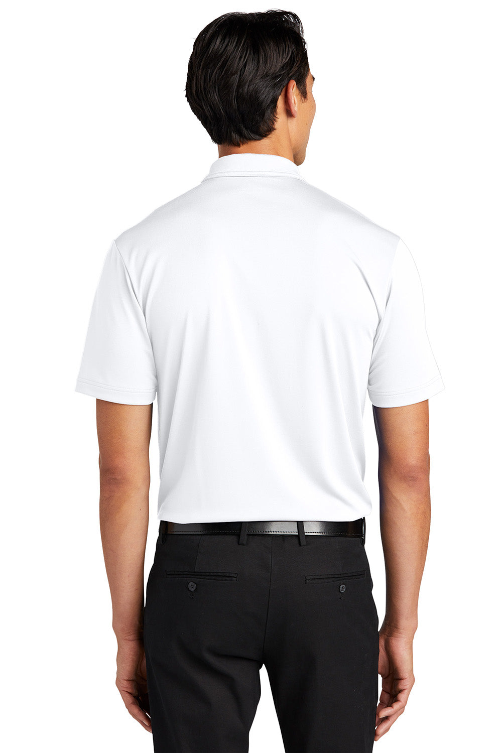 Port Authority K864 Mens C-Free Performance Moisture Wicking Short Sleeve Polo Shirt White Model Back