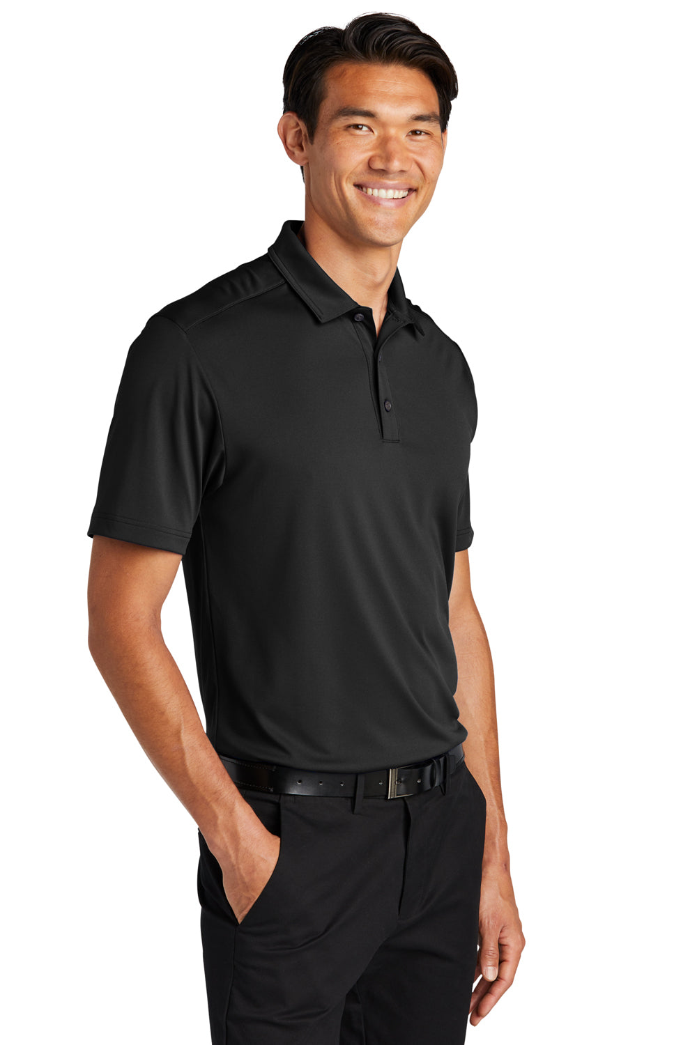 Port Authority K864 Mens C-Free Performance Moisture Wicking Short Sleeve Polo Shirt Deep Black Model 3q