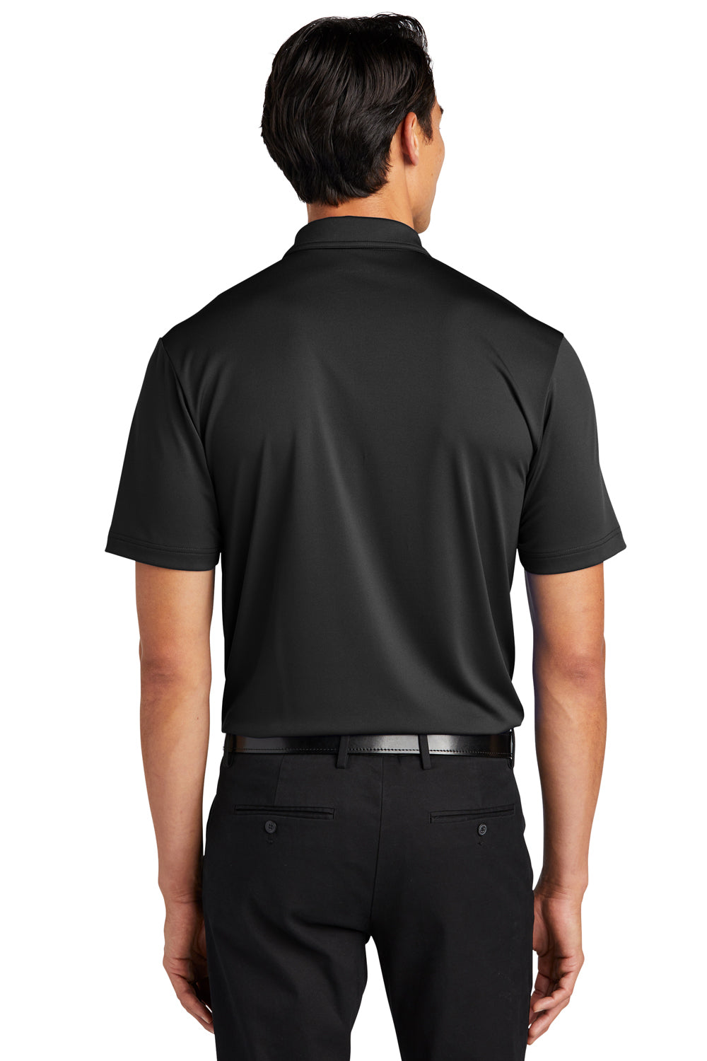 Port Authority K864 Mens C-Free Performance Moisture Wicking Short Sleeve Polo Shirt Deep Black Model Back