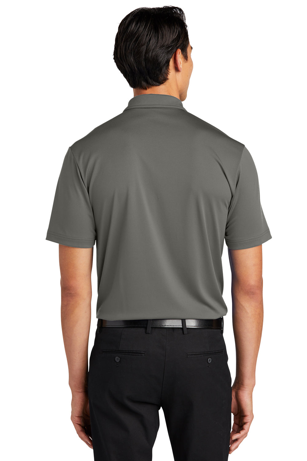 Port Authority K864 Mens C-Free Performance Moisture Wicking Short Sleeve Polo Shirt Steel Grey Model Back