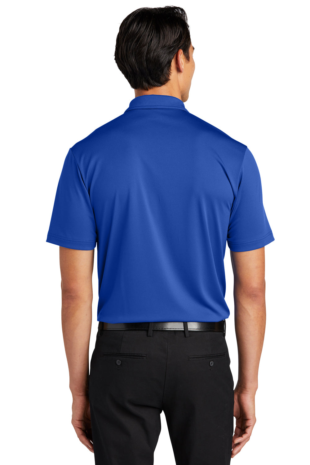 Port Authority K864 Mens C-Free Performance Moisture Wicking Short Sleeve Polo Shirt True Royal Blue Model Back