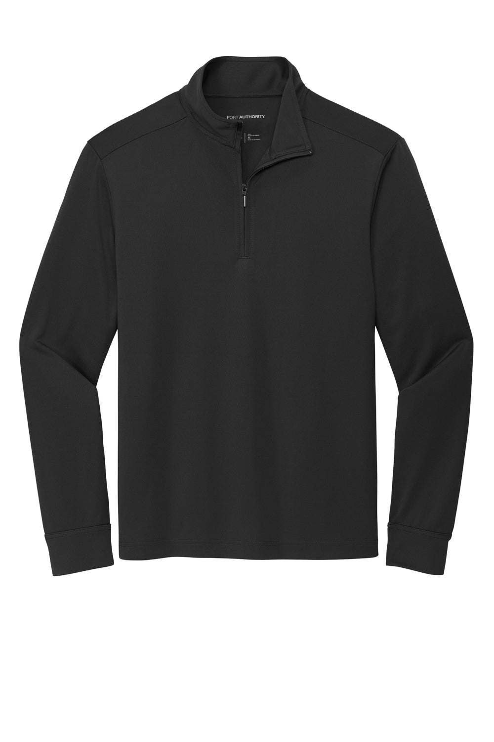 Port Authority K865 Mens C-Free Performance Moisture Wicking 1/4 Zip Sweatshirt Deep Black Flat Front