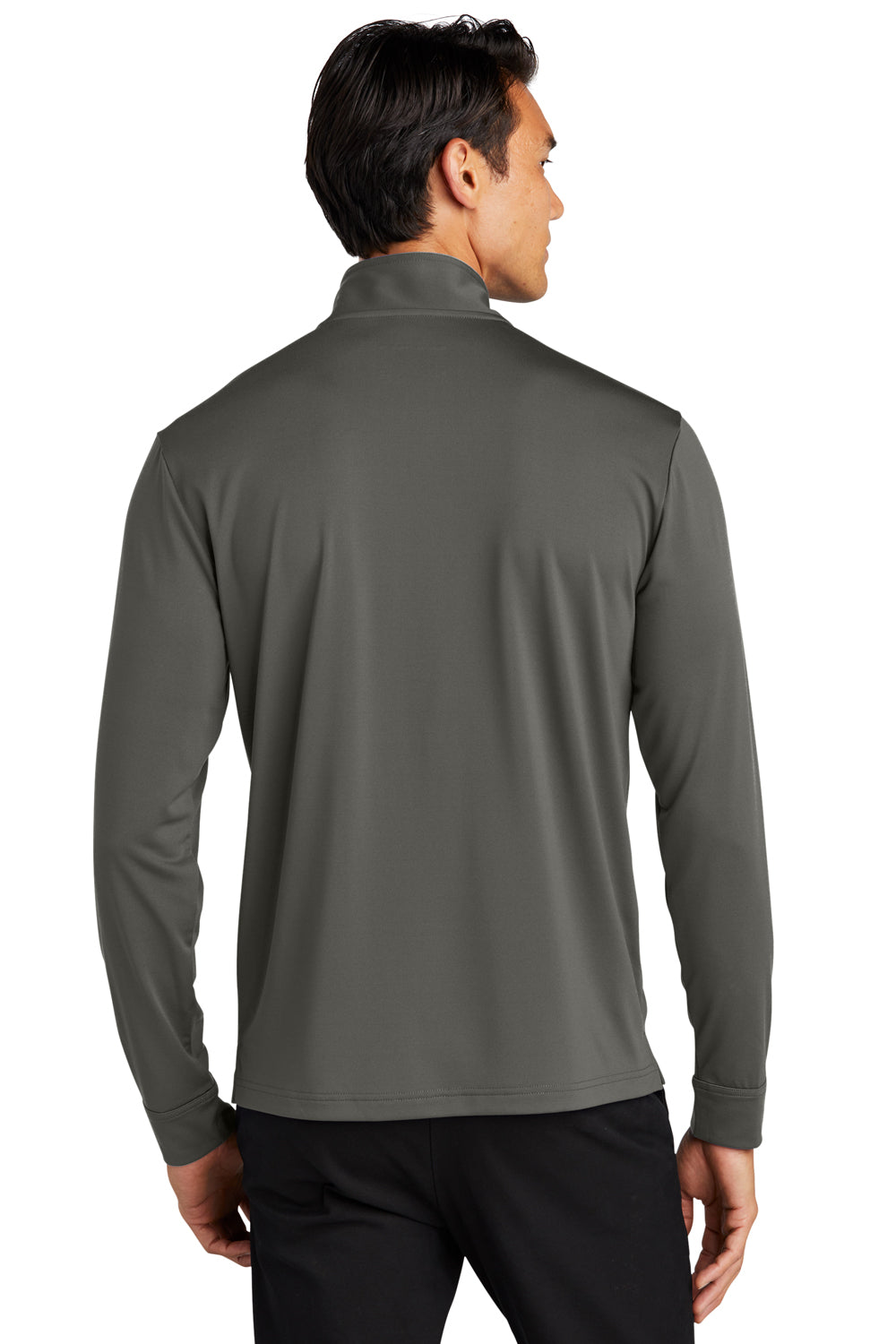 Port Authority K865 Mens C-Free Performance Moisture Wicking 1/4 Zip Sweatshirt Steel Grey Model Back