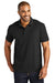 Port Authority K867 Mens C-FREE Pique Short Sleeve Polo Shirt Black Model Front